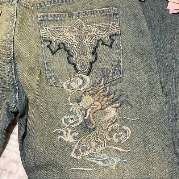 FANCY COLLECTION JEANS dirty wash women’s boot cut flare Vintage Y2K size 29 NWT - Picture 9 of 14